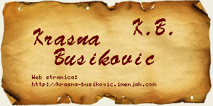 Krasna Bušiković vizit kartica